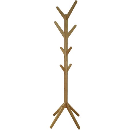 REPLOOD ATTACCAPANNI APPENDIABITI A PIANTANA IN LEGNO DI BAMBOO 8 GANCI 60X60X175CM