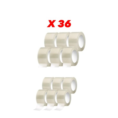 36 ROTOLI DI SCOTCH TRASPARENTE 48X132M IMBALLAGGIO NASTRO ADESIVO INODORE