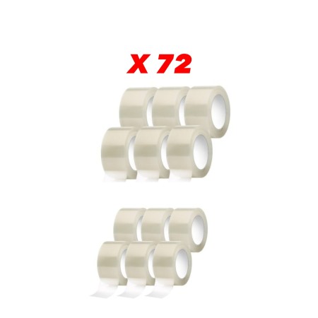 72 ROTOLI DI SCOTCH TRASPARENTE 48X132M IMBALLAGGIO NASTRO ADESIVO INODORE