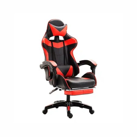 SEDIA DA GAMING, PELLE SINTETICA, CON ROTELLE CUSCINO SUPPORTO E CON POGGIAPIEDI