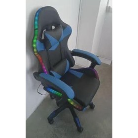 SEDIA DA GAMING A LED RGB, PELLE SINTETICA, CON ROTELLE CUSCINO SUPPORTO POGGIATESTA E CON POGGIAPIEDI SEDIA DA GAMING A LED RGB, PELLE SINTETICA, CON ROTELLE CUSCINO SUPPORTO POGGIATESTA E CON POGGIAPIEDI