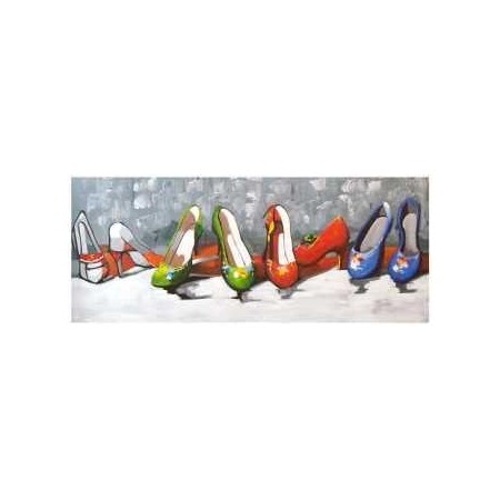 QUADRO LORENZON Shabby Chic Quadro Scarpe 135X35 IN TELA COD YC-1955