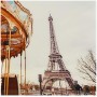 QUADRO LORENZON CON DISEGNO PARIGI 60X60 IN VETRO  COD SU-0048