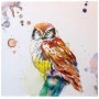 QUADRO LORENZON SHABBY CHIC  DESING GUFO 80X80 IN TELA COD YC-1943