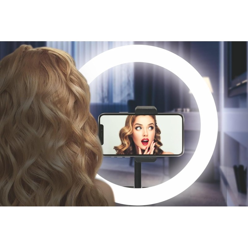 Anello Luminoso Selfie AUTOPkio – 36 LED, USB Ricaricabile, 3 Livelli Di Luminosità, Clip Per Smartphone