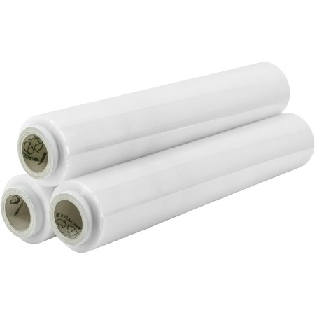 3 BOBINE  FILM ESTENSIBILE TRASPARENTE PELLICOLA DA 2,2 KG 23 MICRON